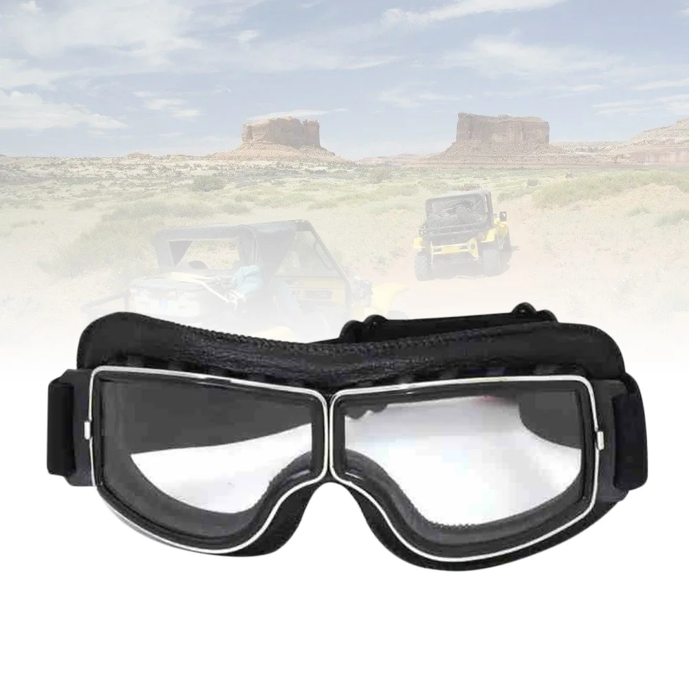 Riding Glasses Winter Goggles Black Frame Transparent Lens Uv400 Anti-Fog Dustproof For Ski Snowboard Motorcycle Cycling
