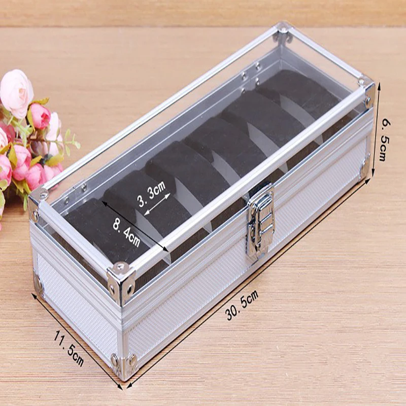 6/10/12/24 Girds Premium Aluminum Alloy Quality Watch Box Luxury Product Pattern Storage Clock Box Collection Display Gift Boxes