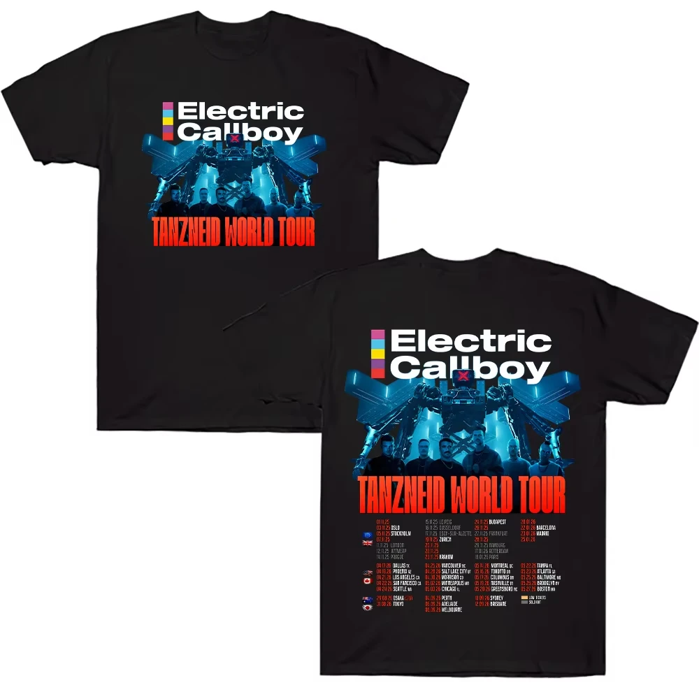 Electric Callboy Tanzneid World Tour Graphic Print T-Shirt Men Women Crewneck Cotton Streetwear Hip Hop Fashion Oversized Top
