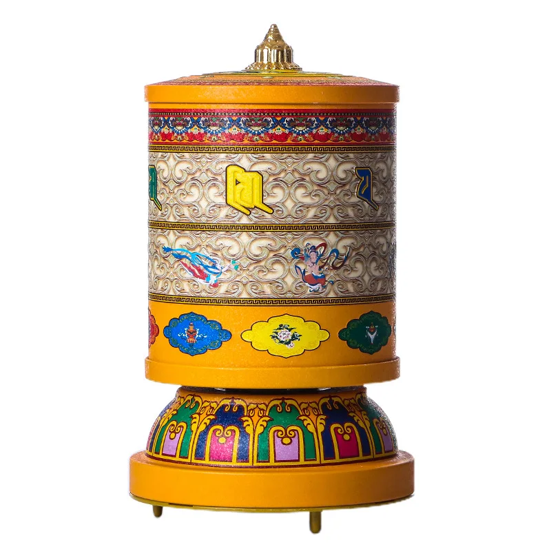 

Electric Prayer Roller Buddhist Hall Wheel Household Dazai Transfer Gold Bucket Tibetan Ornament