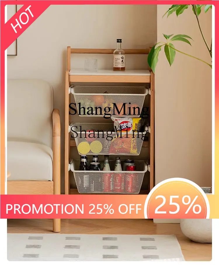 

Новая премиальная мобильная тележка-стеллаж из массива дерева SM для хранения, с полками для закусок, из дубовой плиты с необработанным краем, с несколькими корзинами для овощей