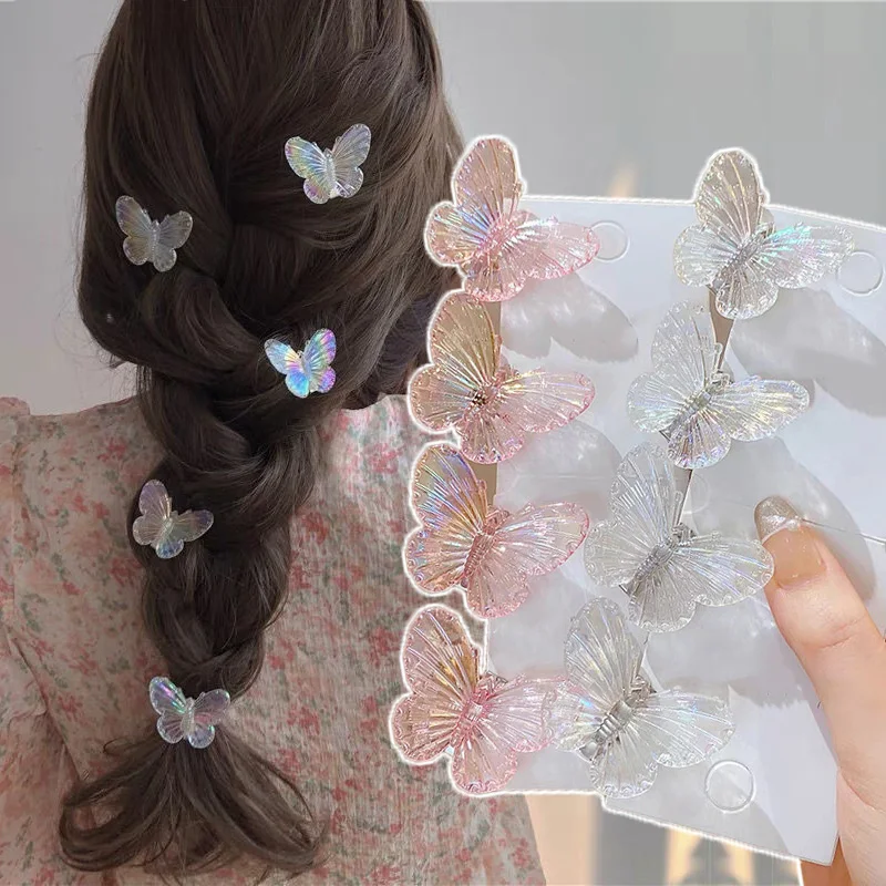 Transparent Butterfly Hair Clips Hairpins for Women Elegant Fairy Headdress Barrettes Girls Cute DIY Headband Hair Accessories