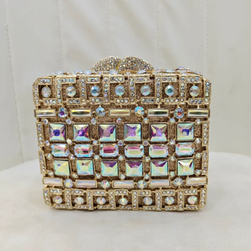 

XIYUAN ab gold вечерние выпускные драгоценные камни дневные клатчи женские камни клатч кошелек бутик Pochette женские вечерние сумки со стразами