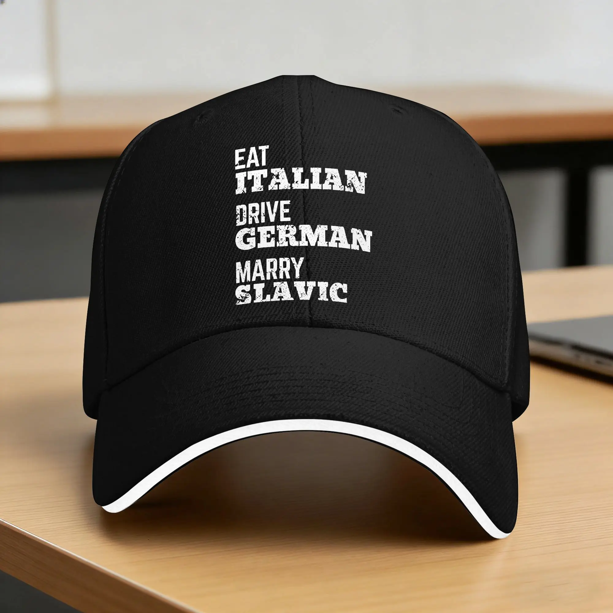 Eat Italian Drive German Marry Slavic Funny Quote Baseball Cap  y2k Retro Unisex Men Trucker Hat Baseball Caps Birthday Present