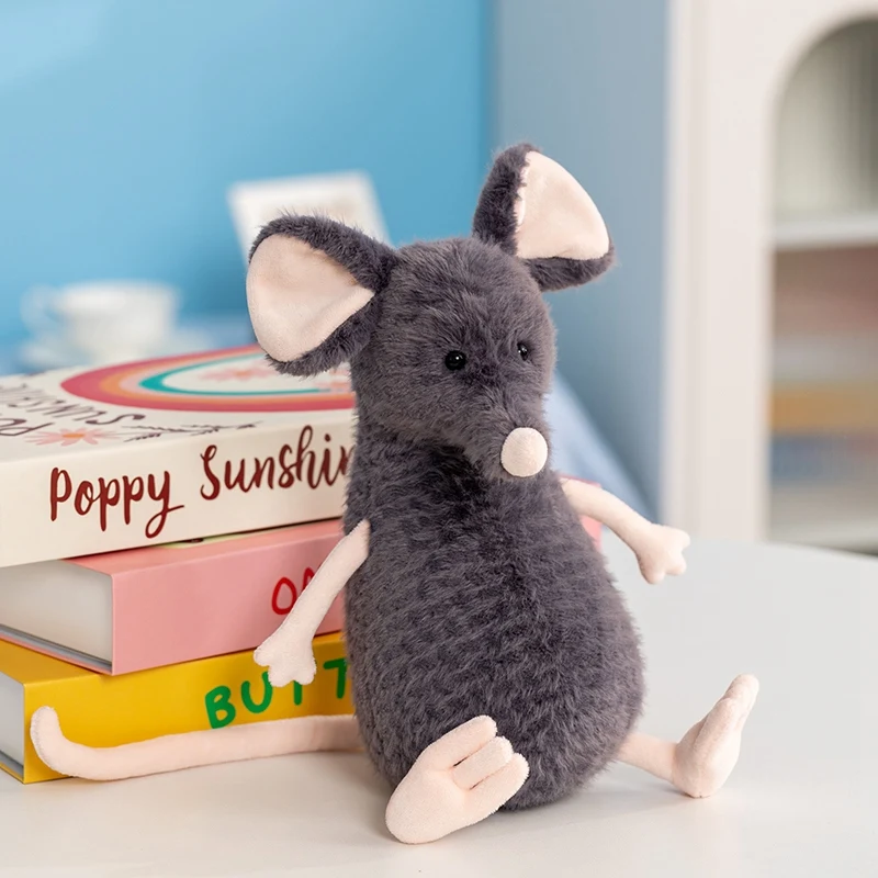 25cm Cute Cartoon Sad Mouse Plush Toy-Hat&Glasses Wearing Western Cowboy Mouse Birthday Gift for Kids Teens Animal Lovers Decor