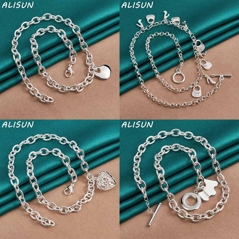 

ALISUN 925 Sterling Silver 45cm Necklace For Women Men Anniversary Gift Popular Wild Fashion Romantic Jewelry