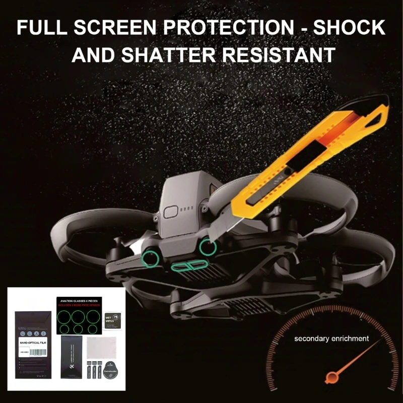 Flight Camera Glass Screen Protectors Cover for Avata 2 Scratch Resistant and Bubbleless Glass Film Set with Wet Wipes