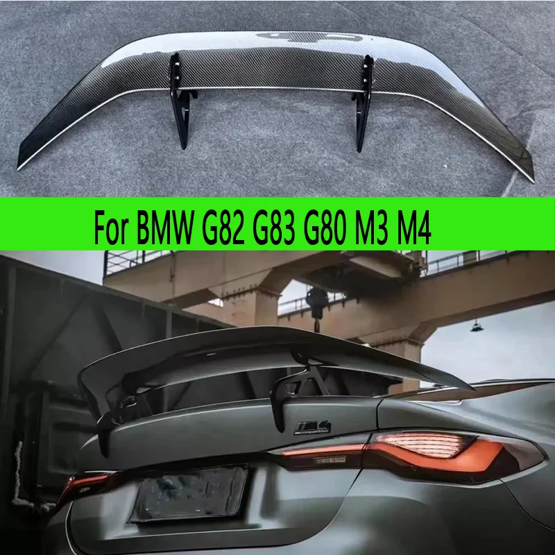 For BMW M3 G80 M4 G82 Carbon Fiber Spoiler Tail fins Rear Trunk Spoiler Guide Wing Rear Wing Car Trunk Diverter Auto parts