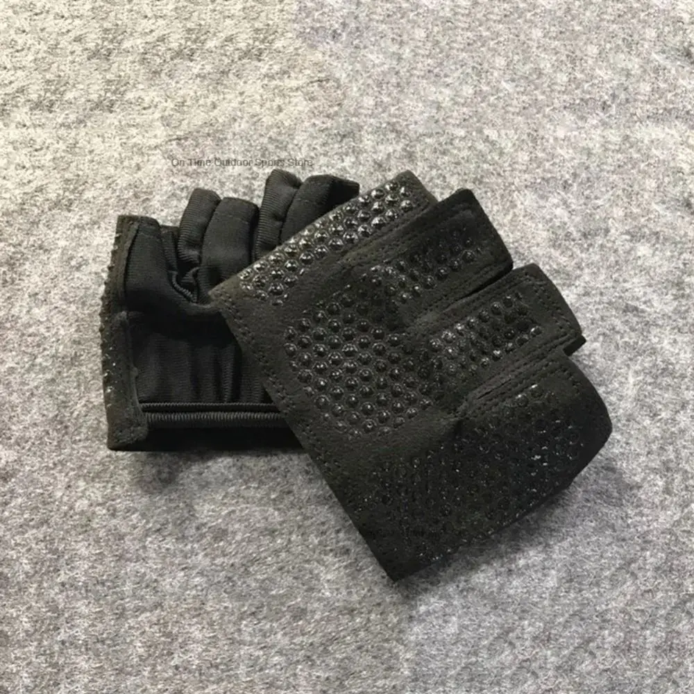 1 زوج تنفس رياضة نصف اصبع قفازات المضادة للانزلاق التباين اللون قفازات ركوب الدراجات سيليكون مكافحة خسر اللياقة البدنية قفازات الصالة الرياضية #4