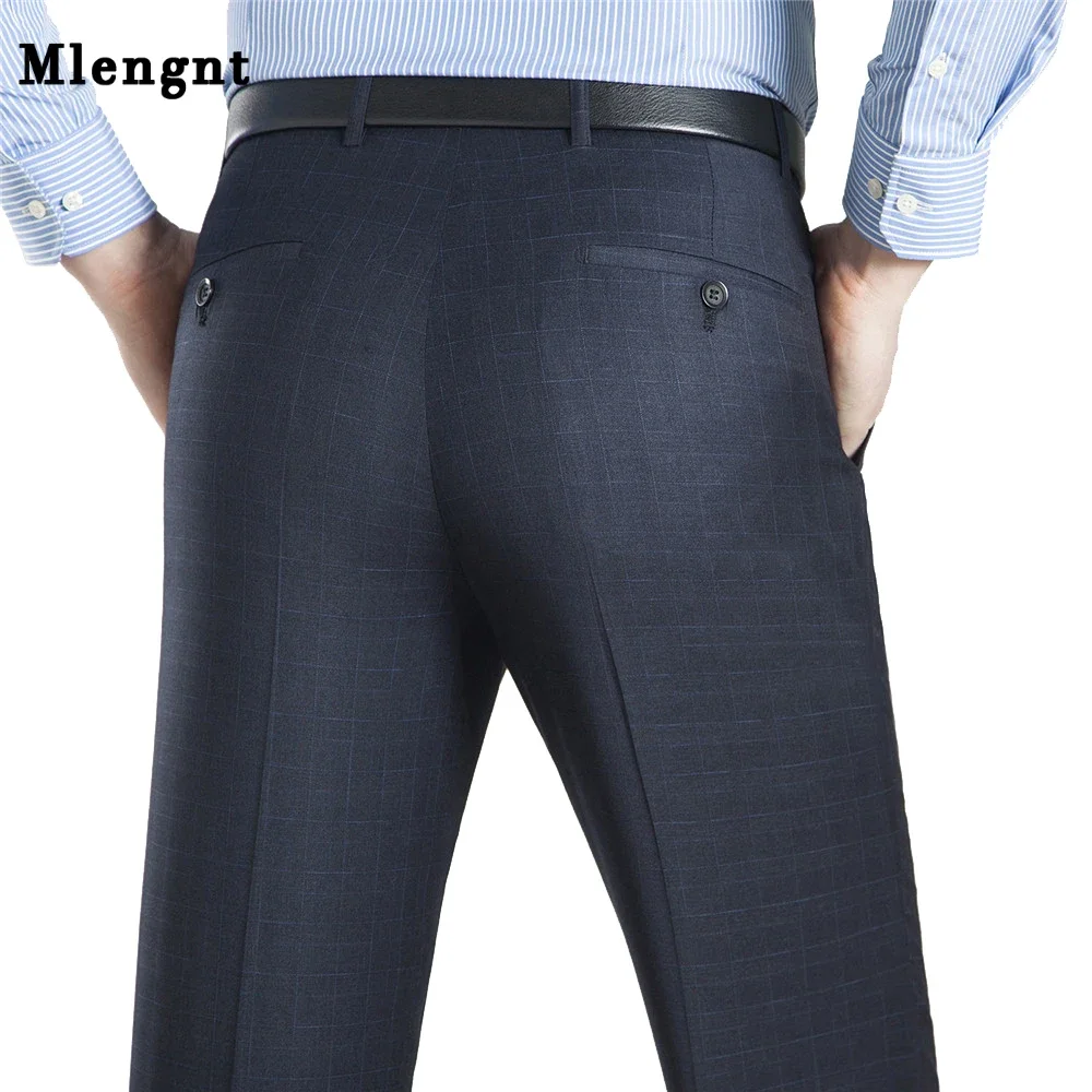 Big Size 29-44 Summer Business  Anti-theft  Suit Pants Men Casual Wrinkle-Resistant Straight Dress Pants Loose Trousers 9 Colors