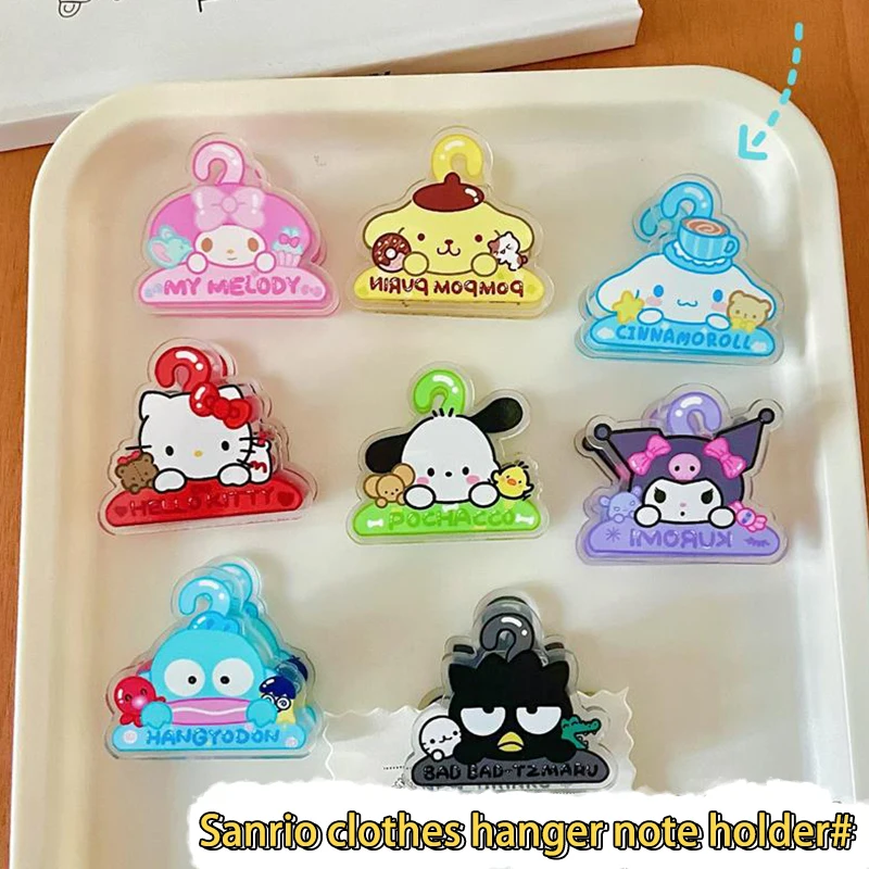 Cute Sanrio Hanger Shape Pochacco Snack Sealing Clip Note Holder Acrylic PP Clip Hand Ledger Clip Multifunctional Clamp Toy Gift