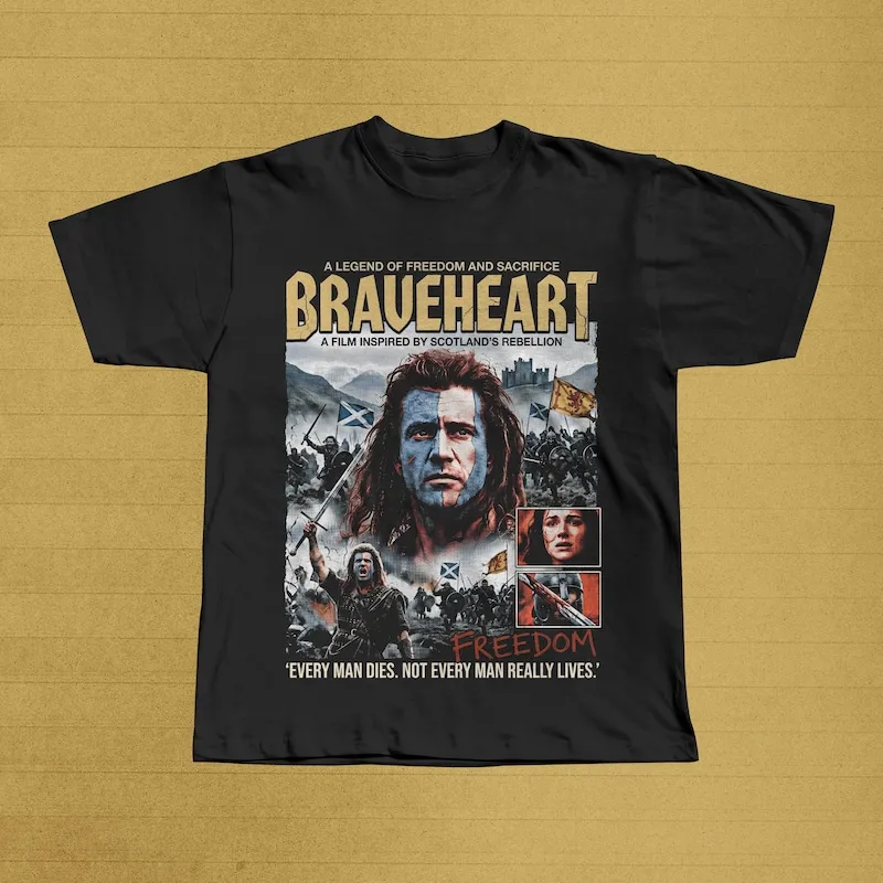 Braveheart Movie Shirt, Vintage 90s War Film Tee, William Wallace Freedom Gift