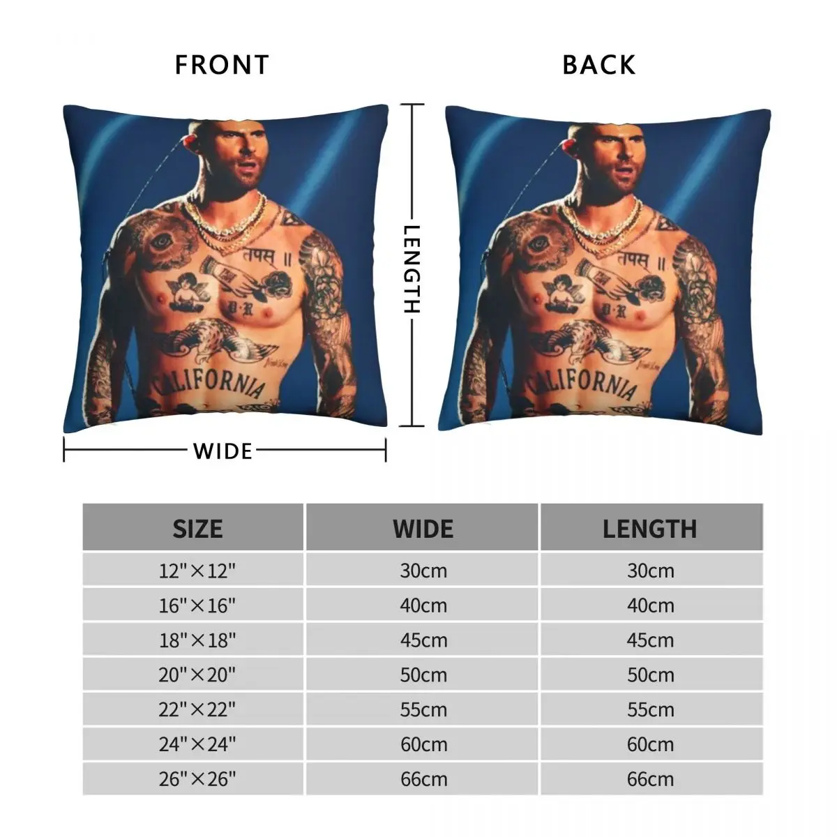 Adam Levine Pillowcase Polyester Linen Velvet Printed Zip Decorative Pillow Case Sofa Cushion Cover Wholesale 45x45