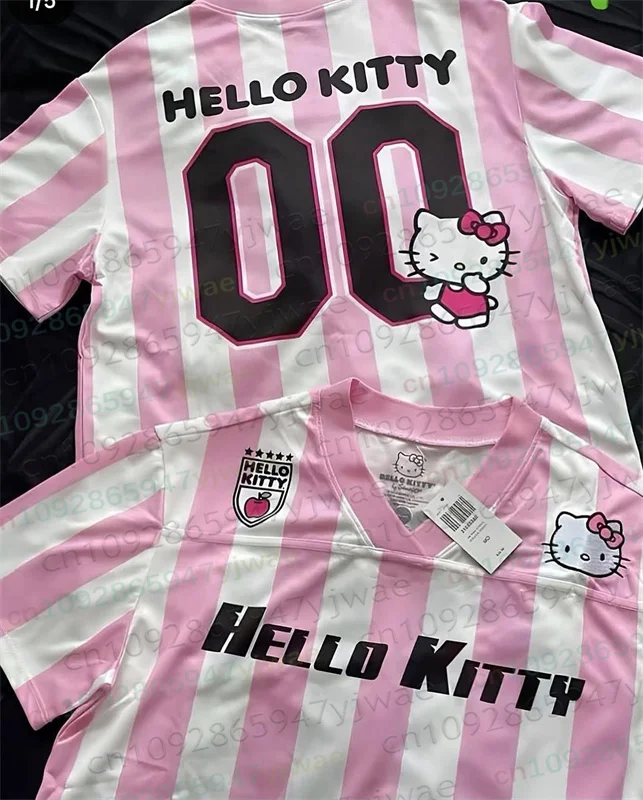 26 Damen Mädchen T-Shirt Hello Kitty Print T-Shirt Herren Damen Gym Jersey Mode Sportbekleidung Übergroßes Sport-Trainings-T-Shirt für Kinder