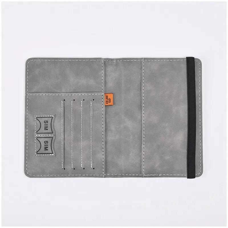 PU Leather Strap Passport Bag RFID Passport Holder Protective Case Traveling Abroad Wallet Cards Storage Tickets Purse Bags