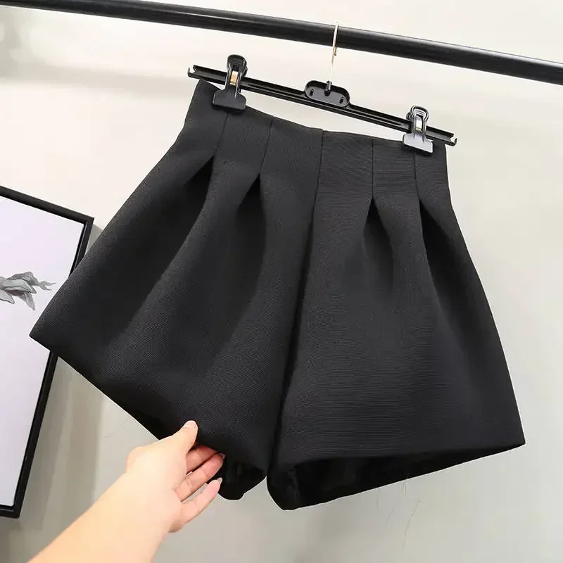 Loose Tutu High Waist Wide Leg Shorts Women Plus Size 3XL Autumn Winter Short Femme Trousers Elegant Office Casual Shorts C7724