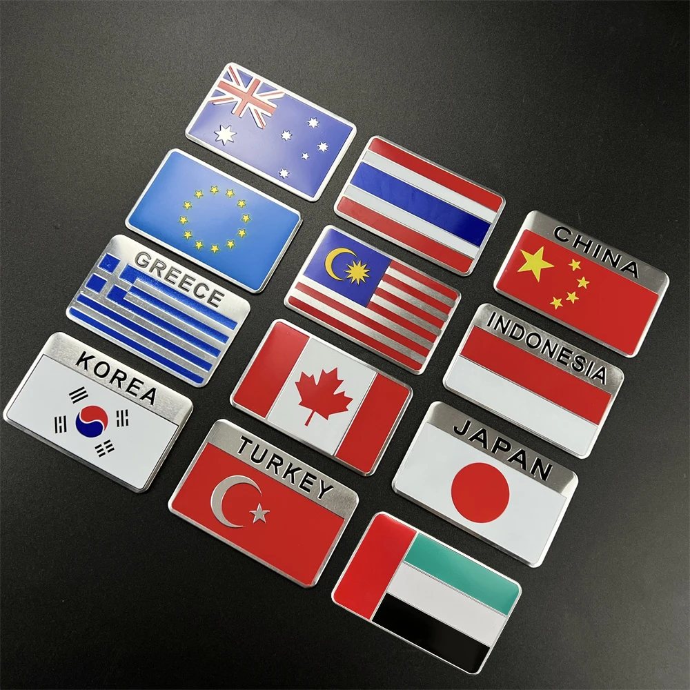 Aluminum National Flag Car Sticker For Kia Ceed Xceed Mohave OPTIMA Carens Borrego CADENZA Picanto SHUMA Quoris