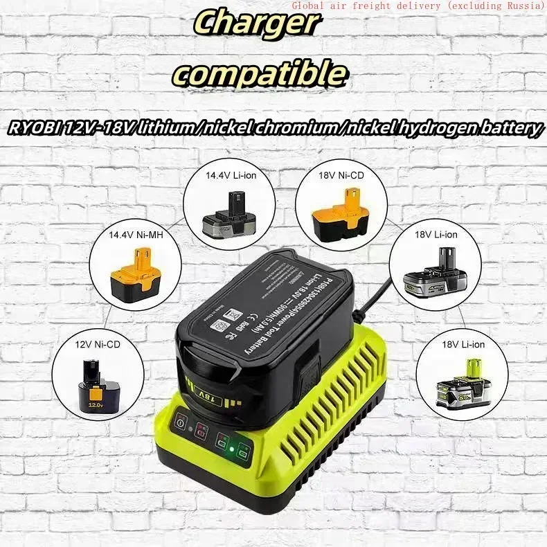 Batterie lithium-ion pour RYOBI P108, 18V, 6000mAh, outil électrique, remplacement LED, P104, Pknit, RB18L50, RB18L20, nouveau