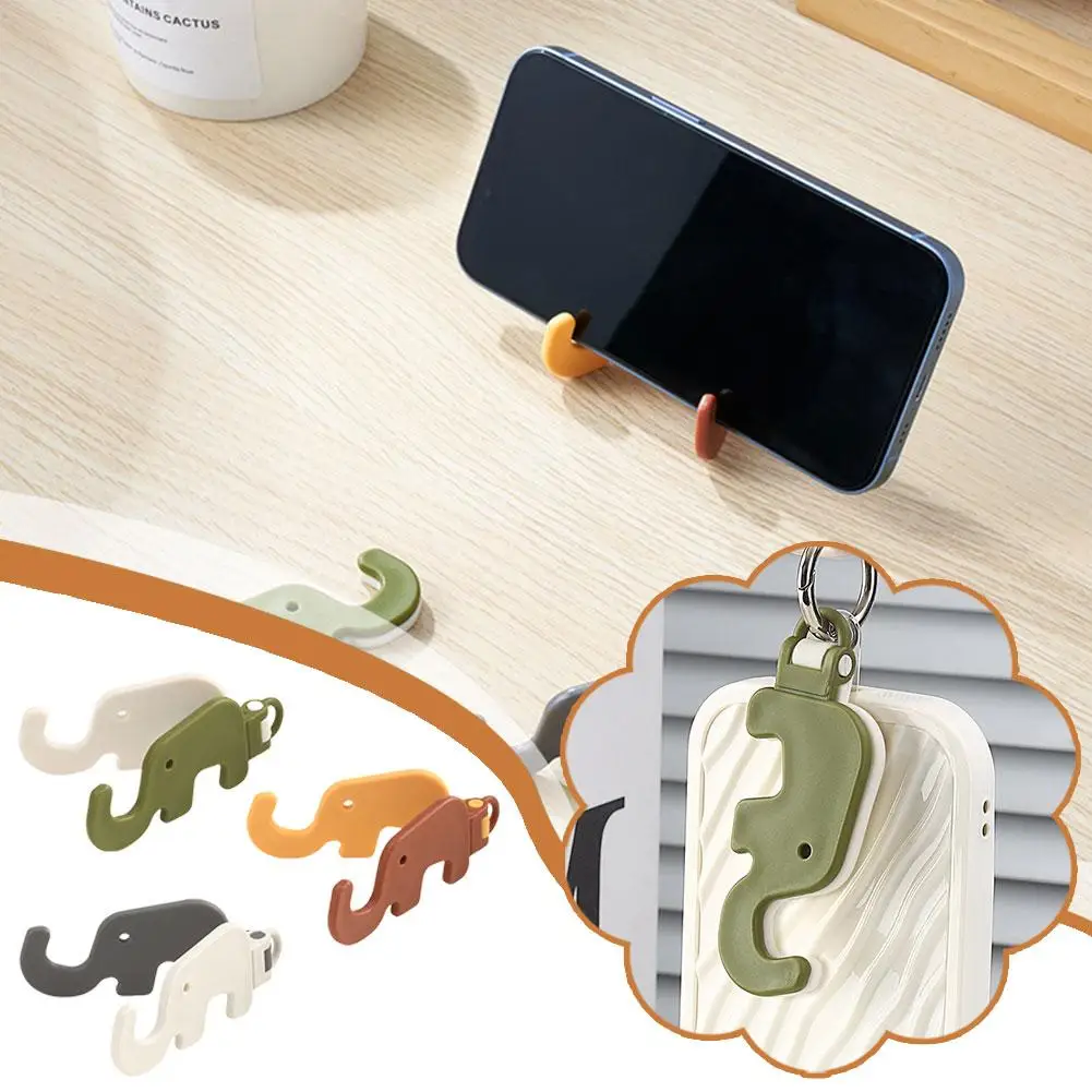 Mini Elephant Cute Cartoon Animal Lazy Desktop Mobile Chain Phone Easy To Storage Foldable Carry Stand Base Design Y3y7