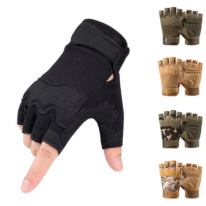 Tactical Gloves Fingerless Gloves Anti-Slip Outdoor Sports Bicycle Gloves Camouflage Guantes Sports Fishing Riding Gloves