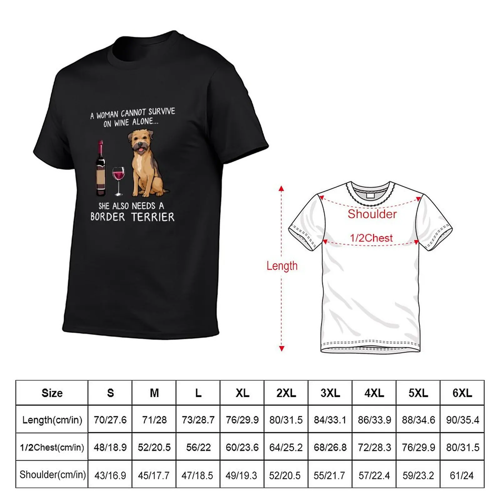 Border Terrier and wine Funny dog t-shirt magliette grafiche plus size top ragazzi bianchi abbigliamento uomo