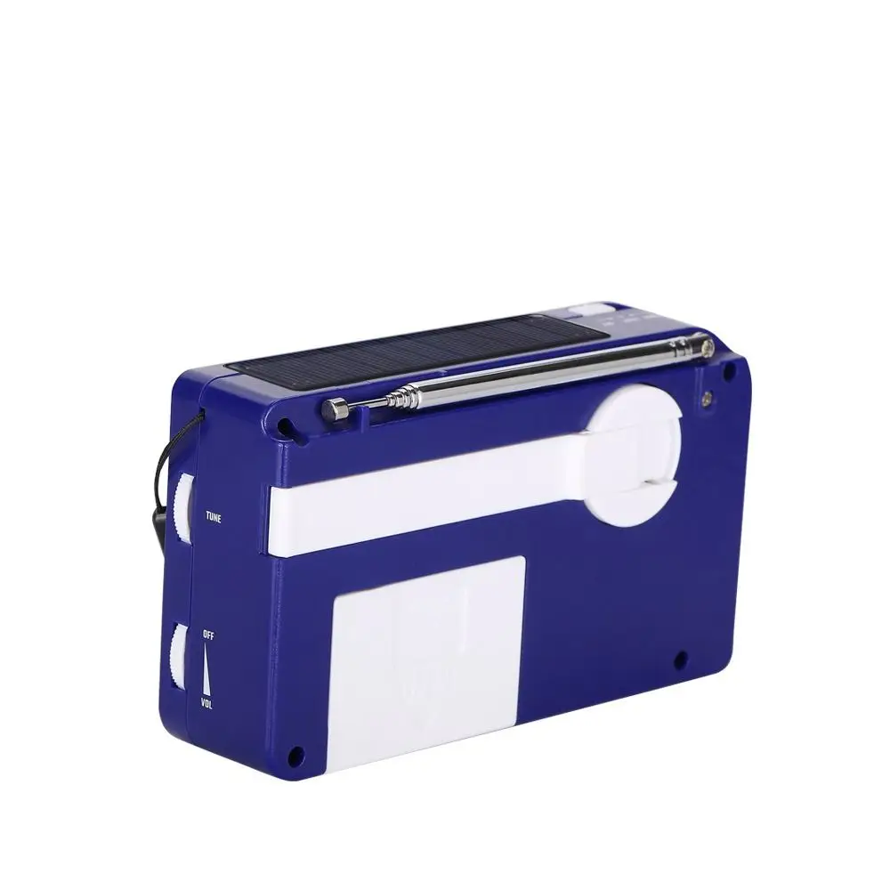 LED Solar Hand Crank Radio Solar Power SOS Alarm AM FM Radio USB Charger Auto Scan AM/FM Emergency Flash Light