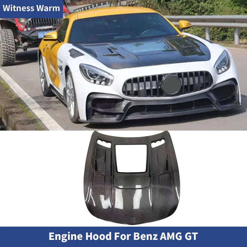 For AMG GT GTR GTC 2 Door Transparent Carbon Fiber FRP Engine Hood Bonnet Covers for Benz Amg Gt Car Body Kit 2015+