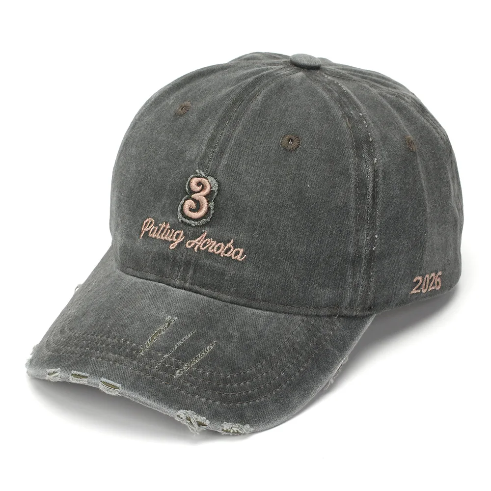 Washable 100% Cotton Vintage Distressed Edging Embroidery Baseball Caps For Men And Women Camping Fishing Hats gorras 모자 кепка