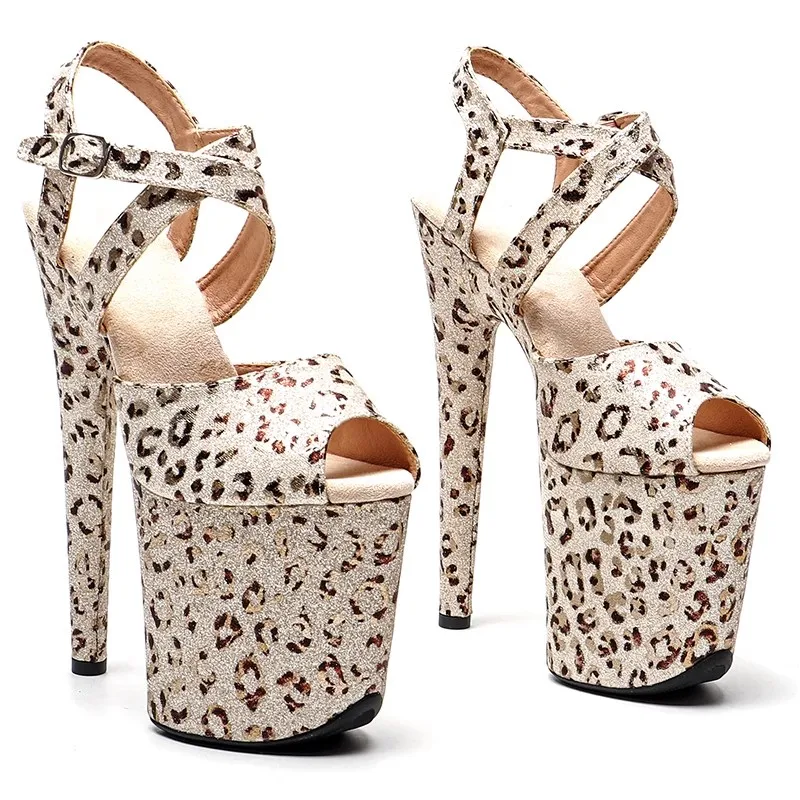 

Model Shows Wome Fashion 20CM/8inches PU Upper Platform Sexy High Heels Sandals Pole Dance Shoes 298
