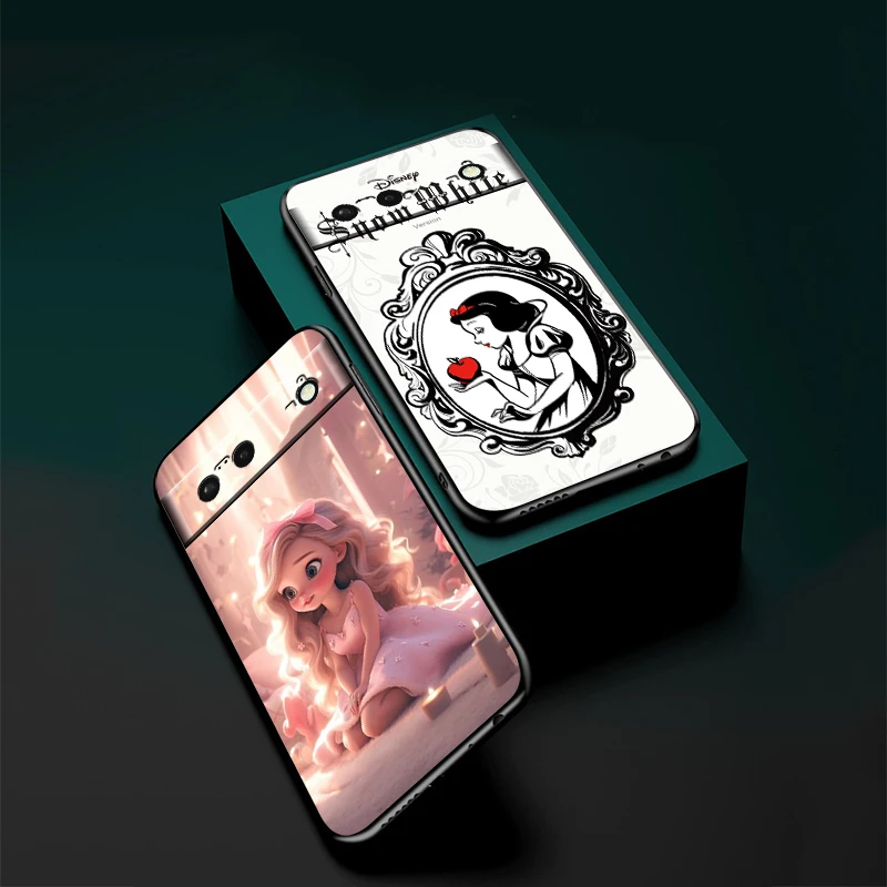 Alice In Wonderland Cute For Google Pixel 8 7A 7 6A 6 5A 5 4 4A XL 5G Black Silicon Shockproof Shell Back Phone Case