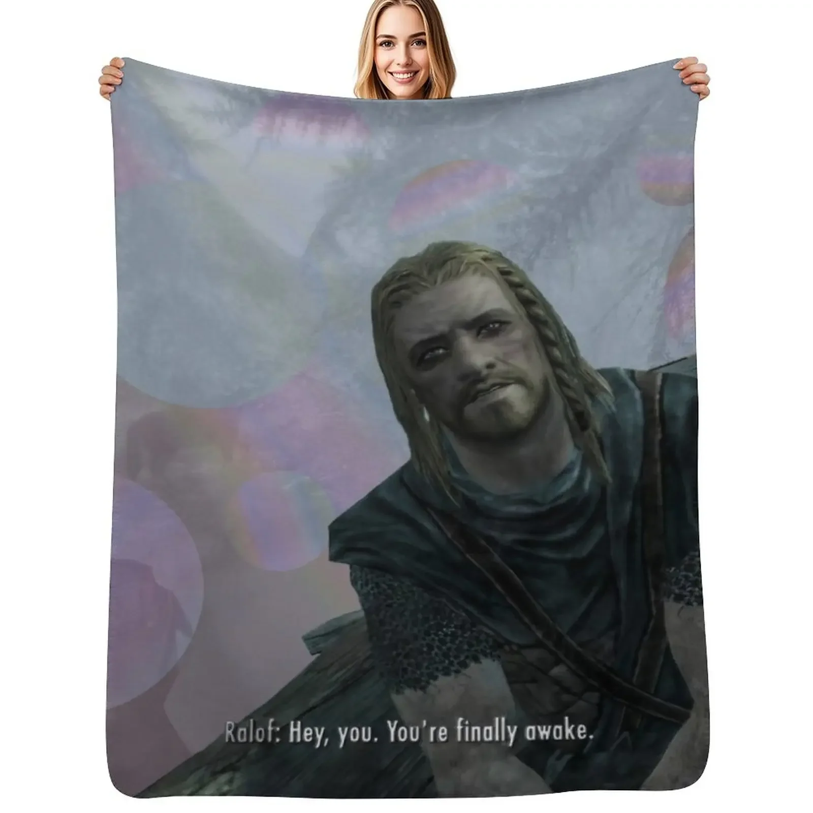 

HDR - Hey, you. You're finally awake. Throw Blanket warm winter Luxury Soft Plaid Travel Blanket