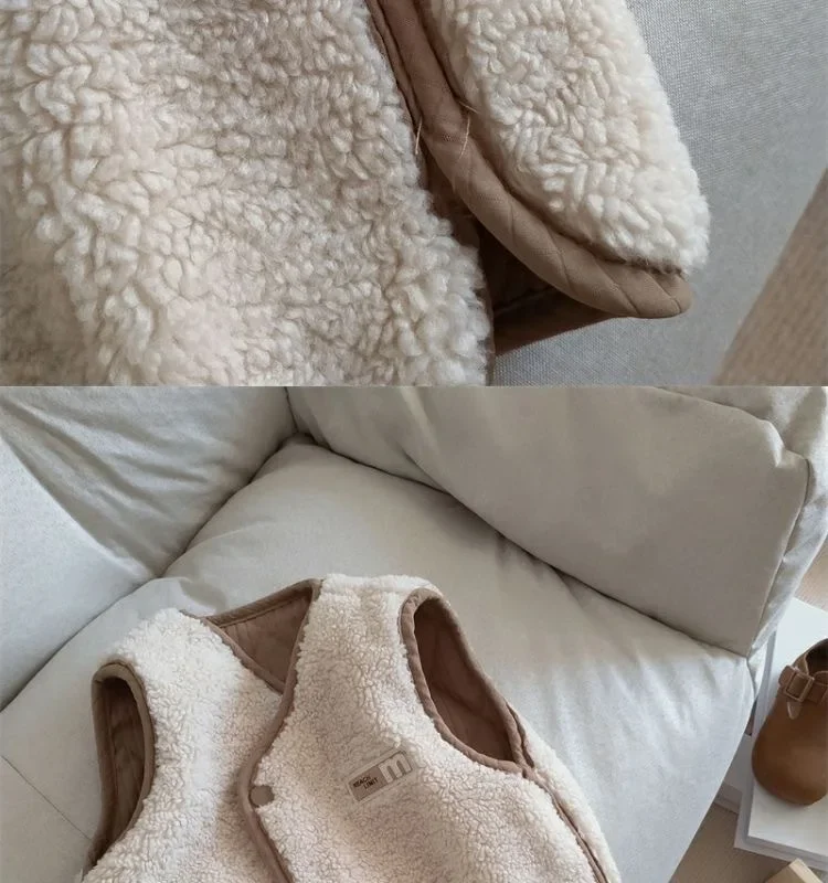 Neue Kinder-Herbst-Winter-Fleece-Weste, Wendeweste für Mädchen und Jungen, Leichte Ärmellose Kinderweste zum Schichten, Trendige Schul- und Freizeitweste – Detail 31