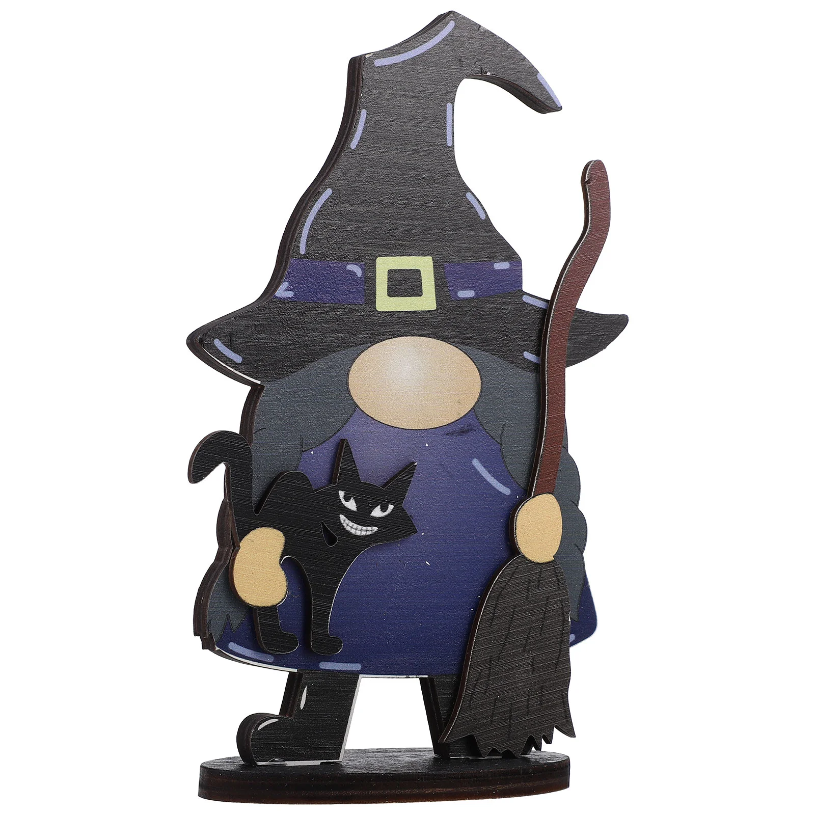 

Decor Halloween Decorations Gnomes Ornaments Tiered Tray Table Centerpiece Emblems Wooden Indoor