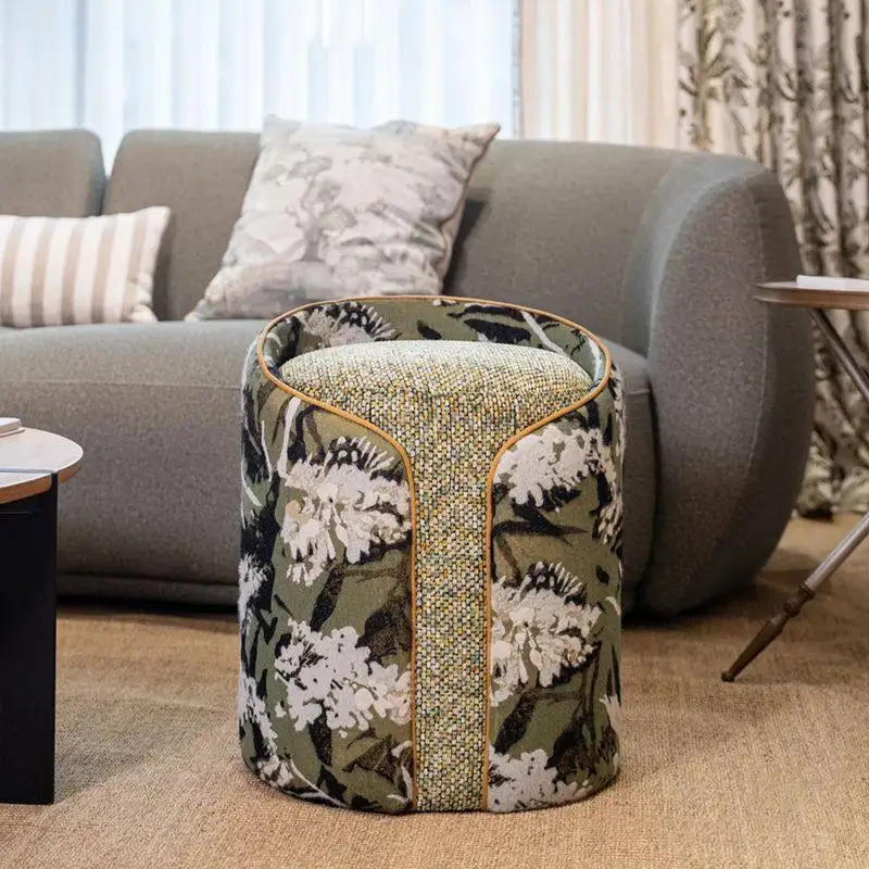 Vintage Velvet Storage Ottoman 5