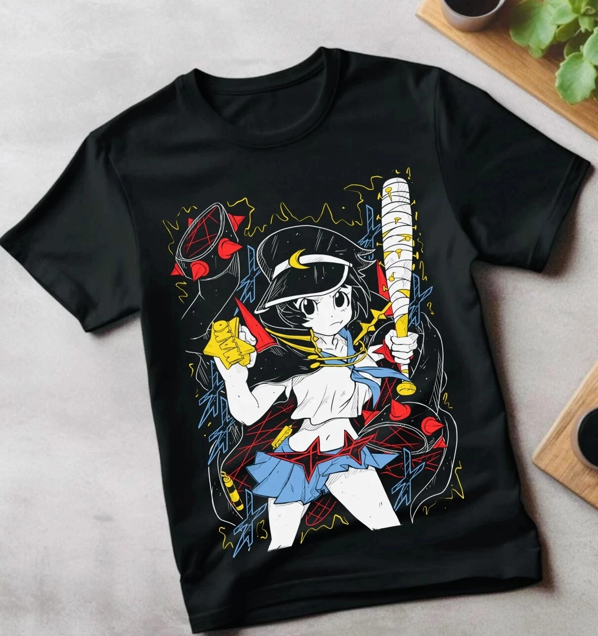 Camiseta nueva de verano Mako Mankanshoku Kill La Kill, camiseta de manga corta con cuello redondo para hombre de Anime, Ryuko Matoi