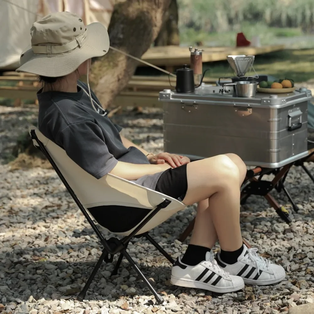 Beach Picnic Moon Chair Foldable Camping Chairs Travel Folding Chairs Travel Folding Chair Ultralight Folding Outdoor Chair image 3