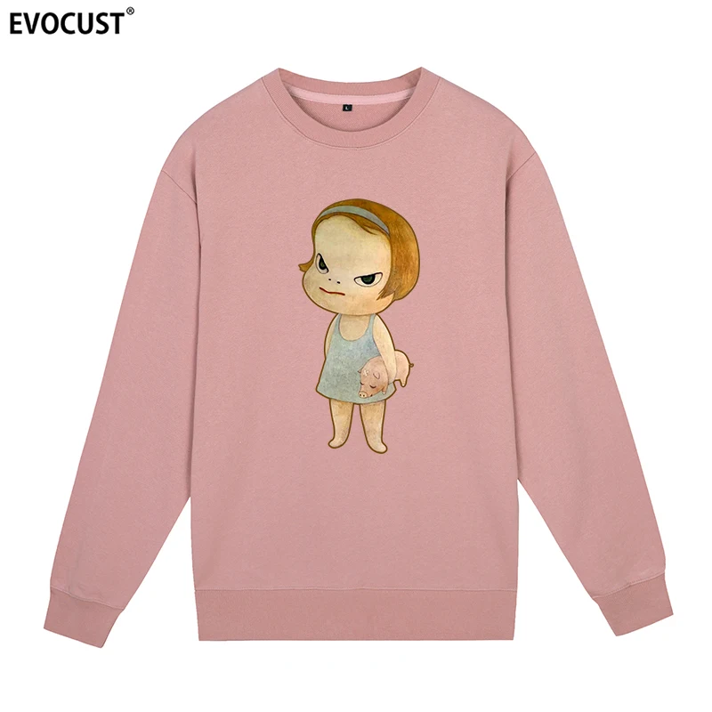 Yoshitomo Nara Kawaii Funny Anime Harajuku Novelties Cute Cool Fashion Sweatshirts Hoodies men women Skate unisex Combed Cotton