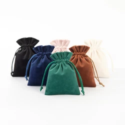 10Pcs Soft Velvet Jewelry Drawstring Suede Bag Ring Earring Pendant Bracelet Necklace Packaging Pouch Wedding Favors Gift Sachet