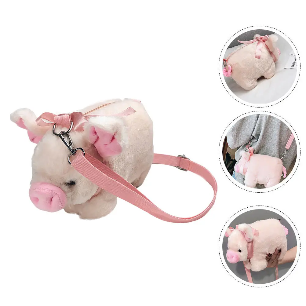 1 個学生ショルダーバッグ軽量かわいい豚デザインポータブル電話収納袋屋外メッセンジャークロスボディ雑貨化粧品