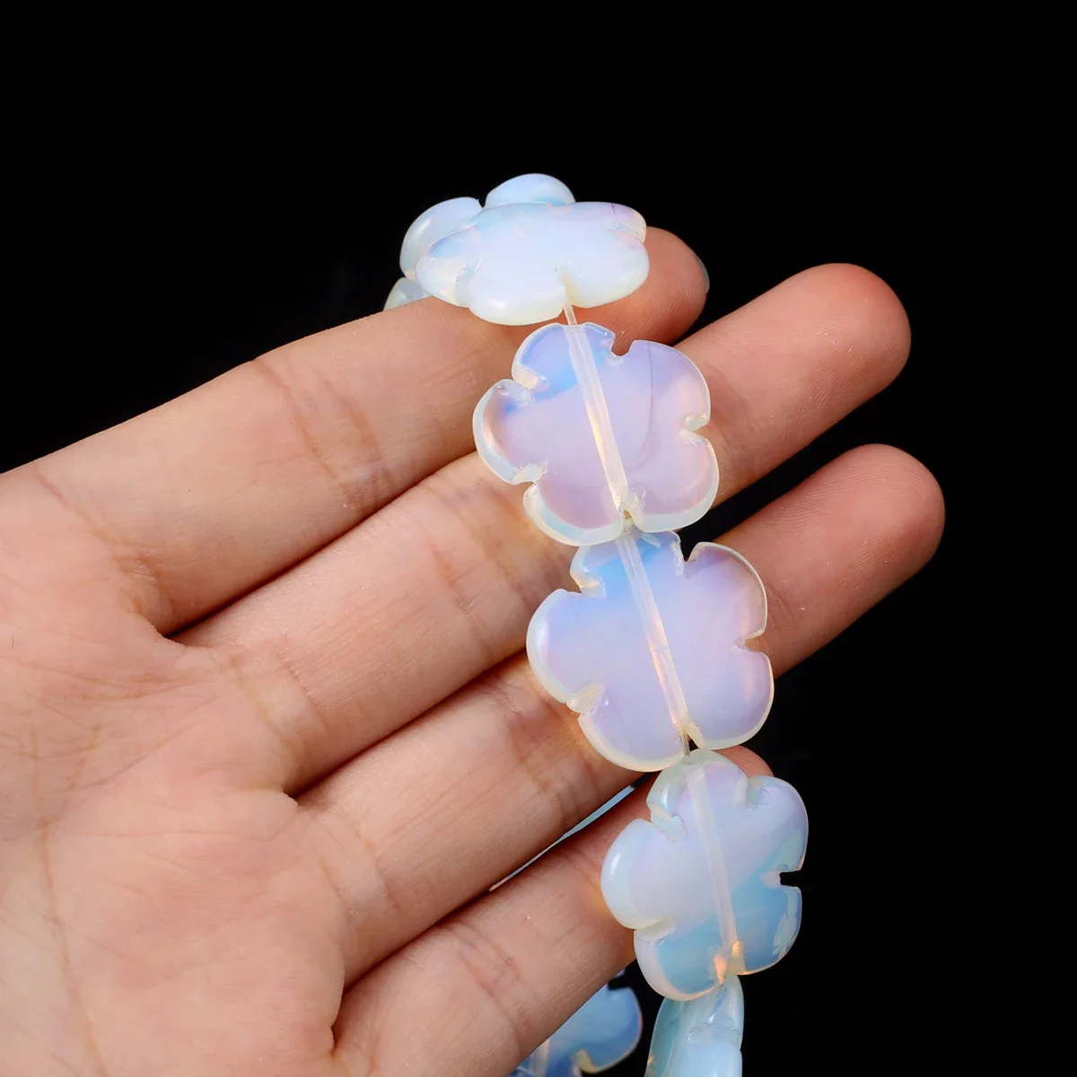 Natural Stone Beaded Flower Shape Isolation Gemstone Spaced Loose Beads for Jewelry Making DIY Necklace Bracelet Accessories