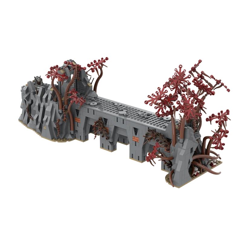 1064 Uds. Moc Dol-Guldur el puente principal arquitectura modelo bloques de construcción DIY montaje creativo ladrillos juguetes niños regalos de vacaciones