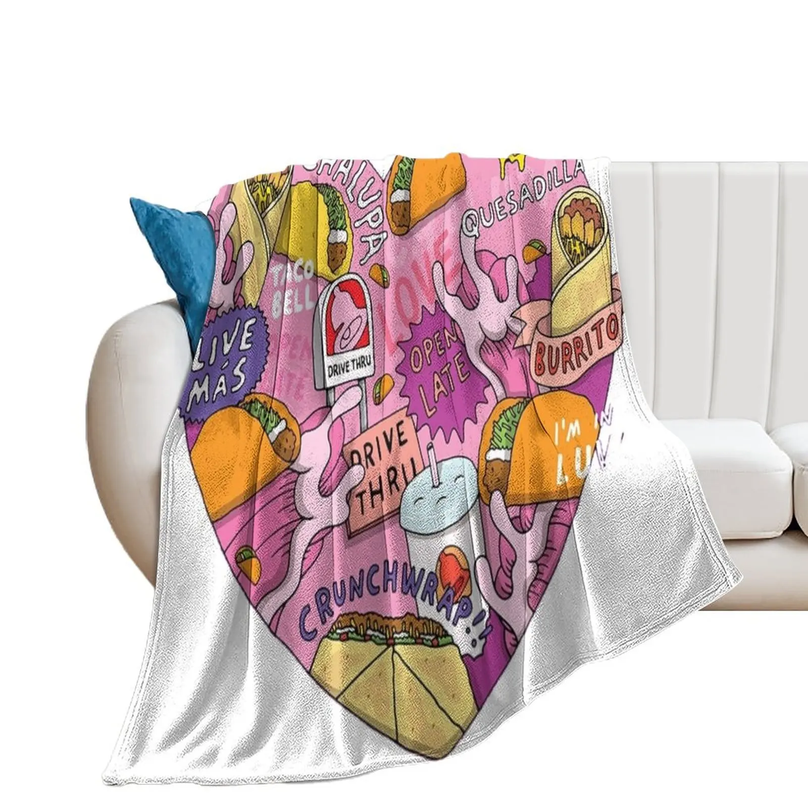 taco bell 1 Throw Blanket Multi-Purpose Plaid Picnic Blankets