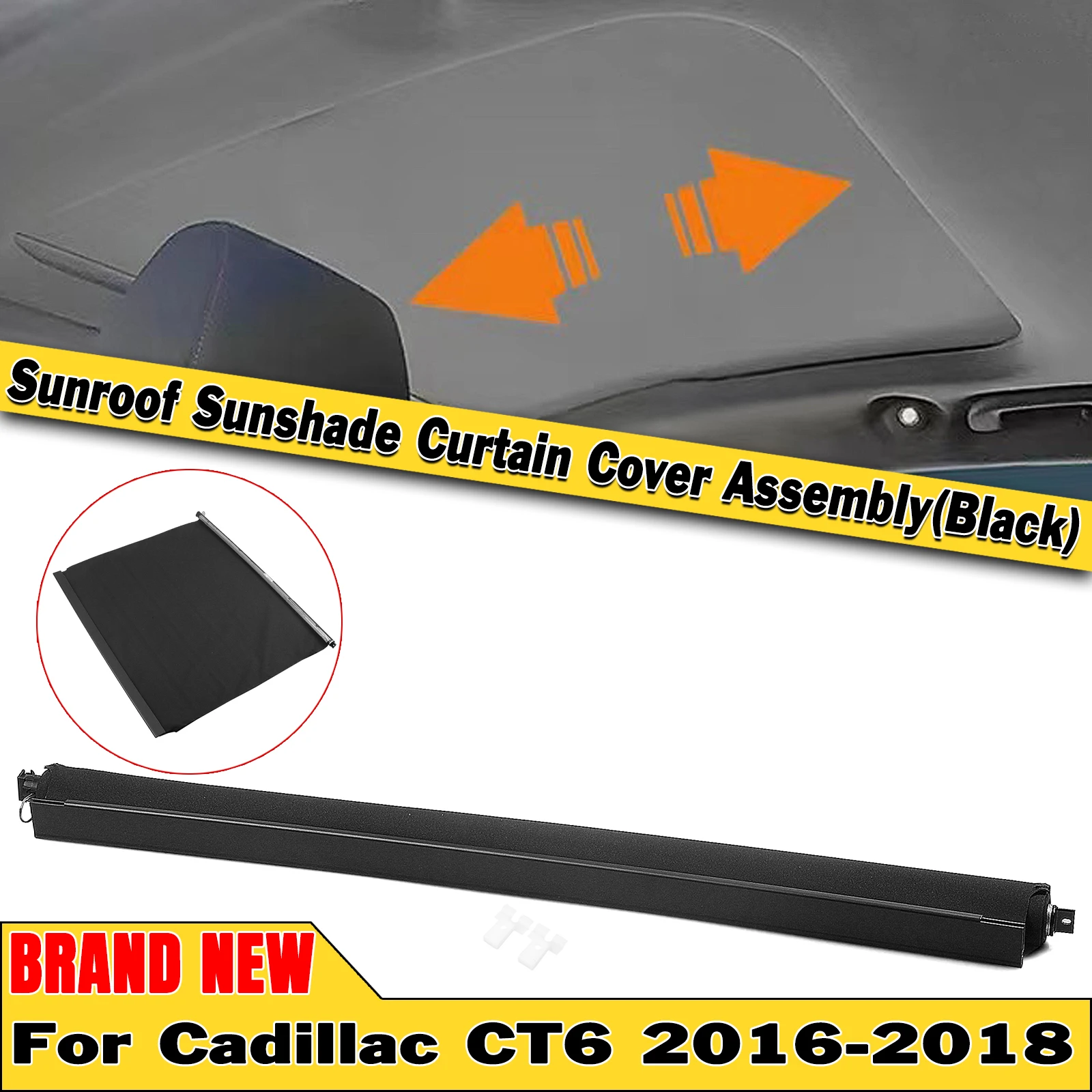 

Солнцезащитный козырек в сборе, занавеска для Cadillac CT6 2016-2018 23494802, передний/задний купол, окно, Солнцезащитная крыша