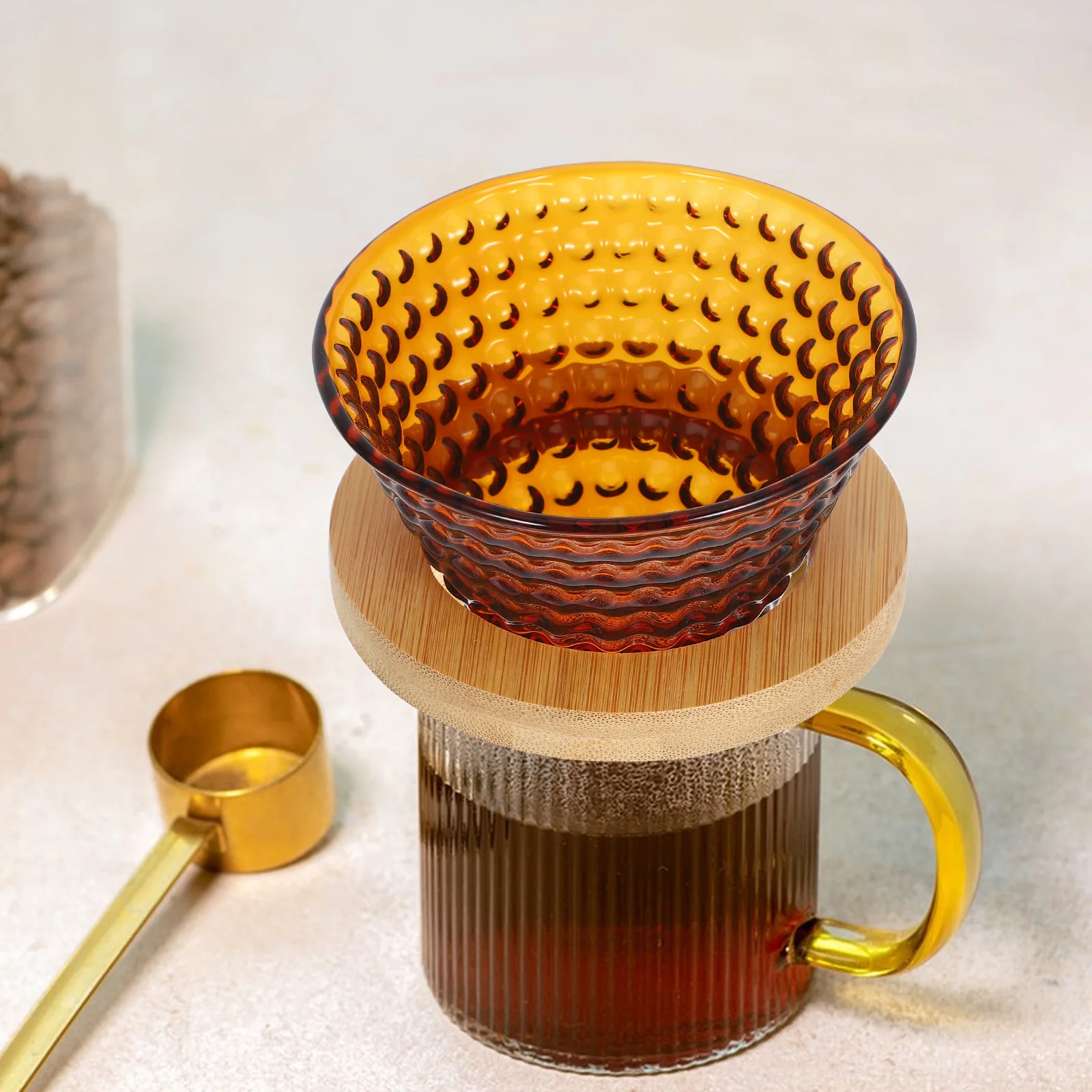 

1Set Heat Resistant Glass Coffee Dripper Funnel Reusable Filter Cup Portable Espresso Machine Brewing Tool Home Cafe