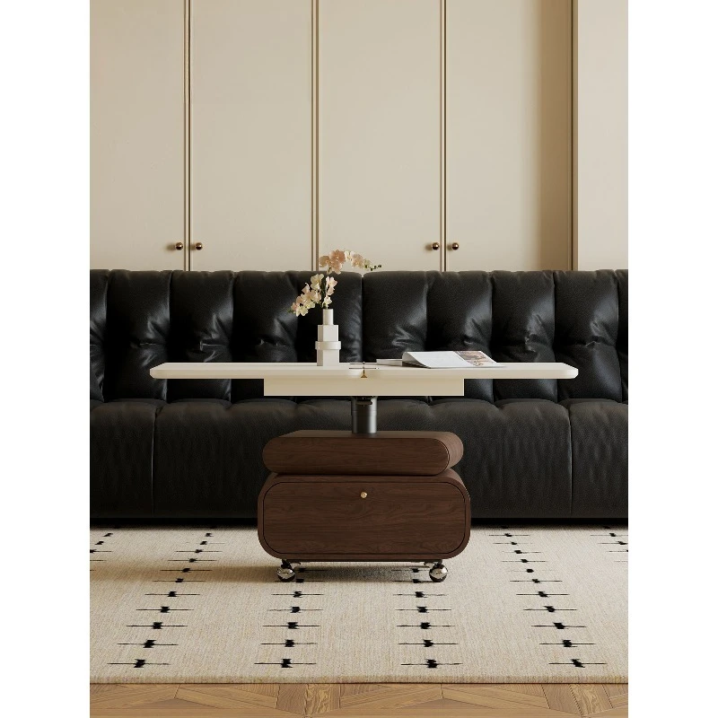 

Coffee table French retro multi-functional integrated dual-purpose dining table