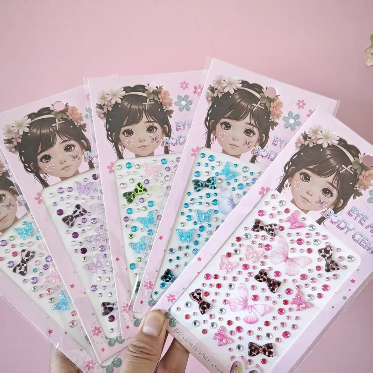 

Rhinestone Stickers Set DIY for Card Packaging Cultural Creative Face Shiny Gem Decoration Craft Supply