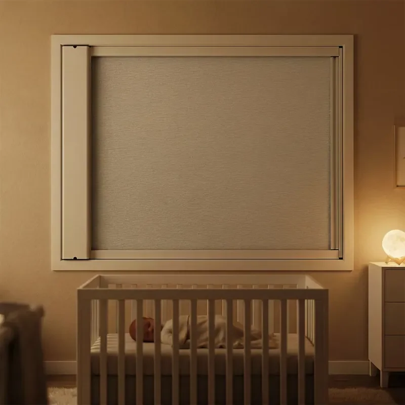 ZSTARR blackout roller blinds, framed, 100% blackout, easy to install, no drilling required, cordless, suitable for babies