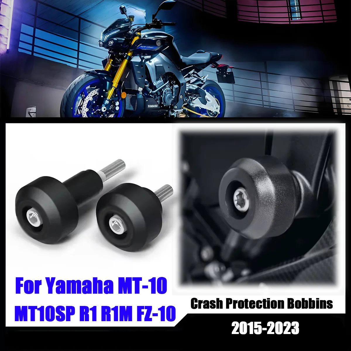 

MT10 ползунки рамы защита от столкновений для YAMAHA FZ-10 SP R1 M 2016-2022 аксессуары для мотоциклов с ЧПУ защита от падения бобины Pad