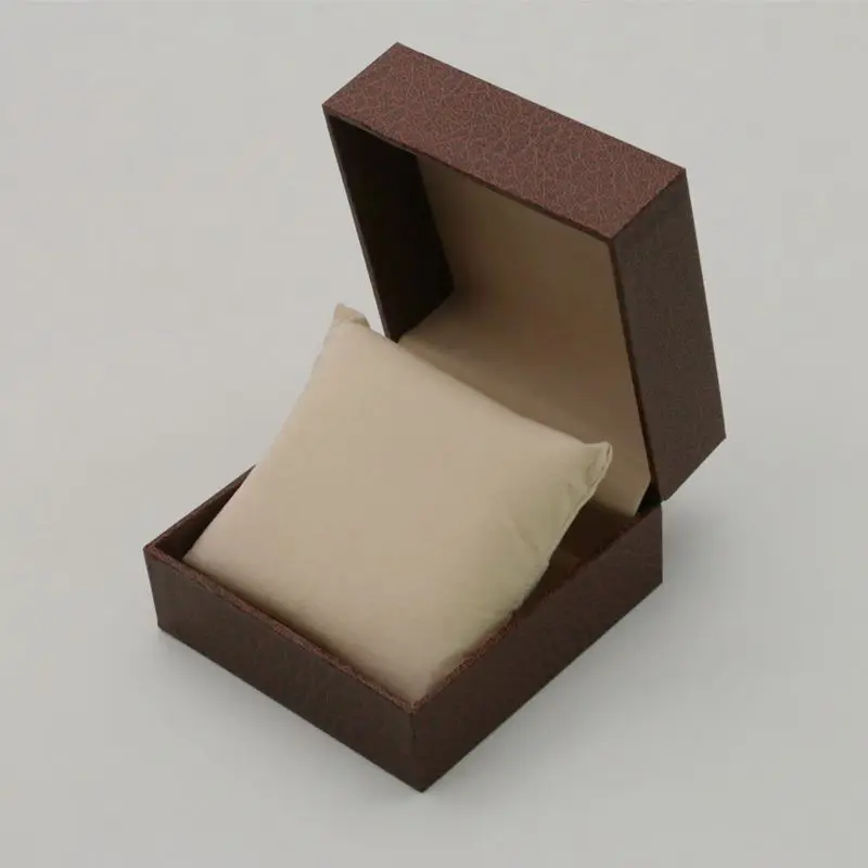 シングルウォッチギフトボックス、枕付きPUレザー腕時計ディスプレイケースオーガナイザー、男性用クラムシェルPUレザーウォッチカバー