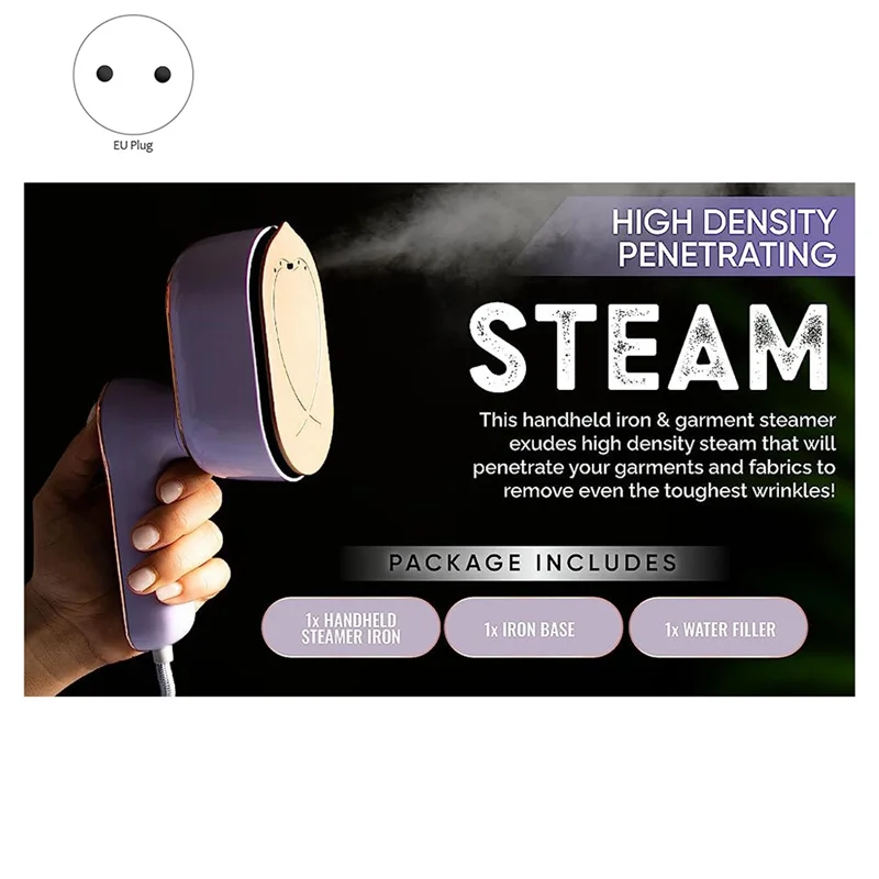 

2-In-1 Portable Iron&Steamer Fabric Wrinkle Remover Machine For Clothes-Handheld Travel Steamr Iron Garment Steamer EU Plug 1PCS